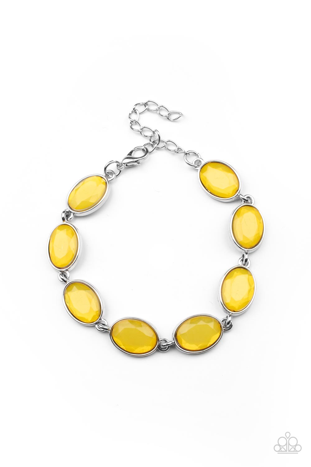 Encased in sleek silver frames, dewy Illuminating oval gems delicately connect around the wrist for an elegantly ethereal fashion. Features an adjustable clasp closure.
Sold as one individual bracelet.
