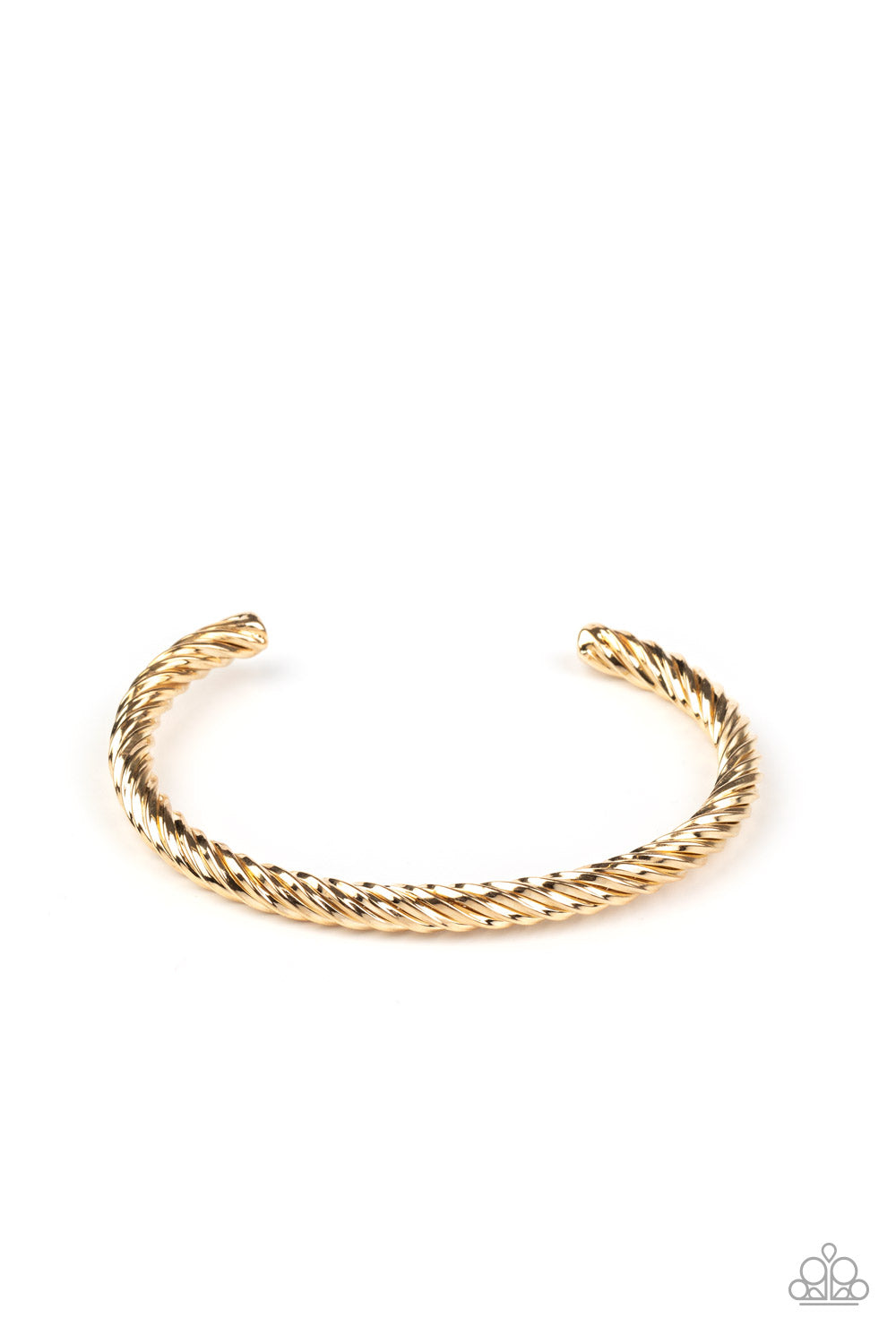 A series of glistening gold wire twists into a bold cuff around the wrist for an edgy look. Sold as one individual bracelet.