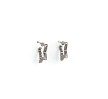 Kid's gun metal star earrings