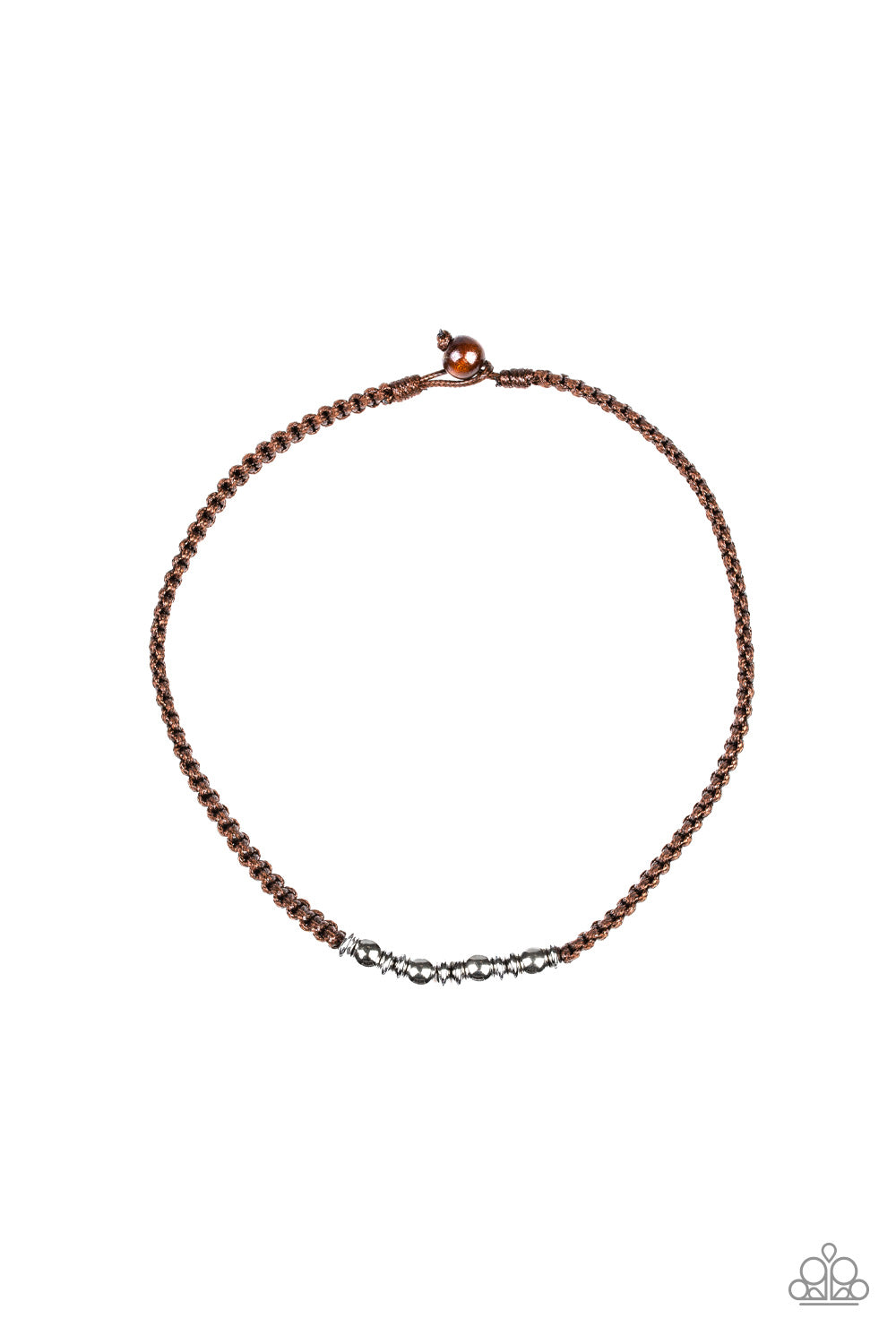 Braided cords give way to a collision of silver beaded accents, creating an urban look below the collar. Features a button-loop closure. Sold as one individual necklace.
