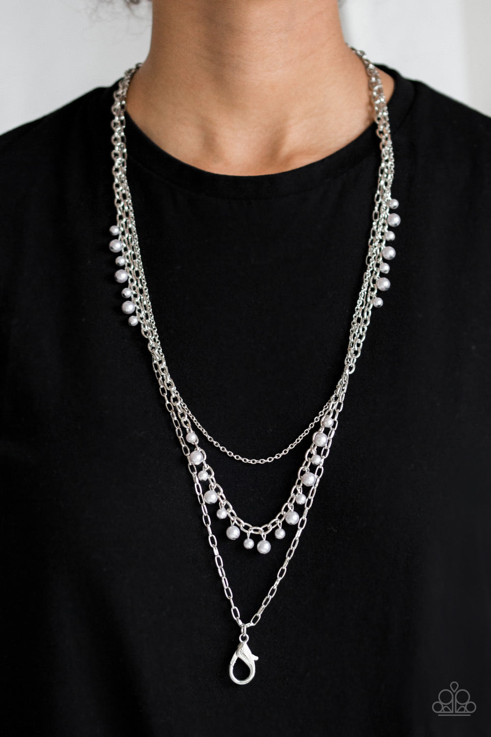 Pearl Pageant (Silver) Lanyard
