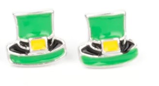 St. Patrick's Hat Kids Earrings (Green)
