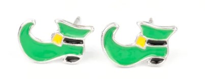 St. Patrick's Leprechaun Shoe Kids Earrings (Green)