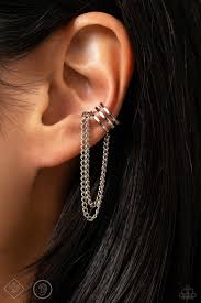 Unlock Perfection (Silver) Cuff earrings