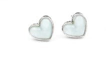 Kid's glittery blue heart earrings
