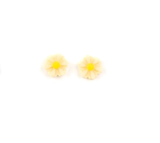 Kid's yellow daisy flower earrings