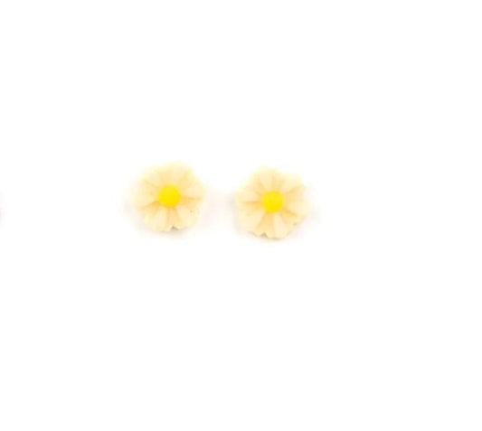 Kid's yellow daisy flower earrings