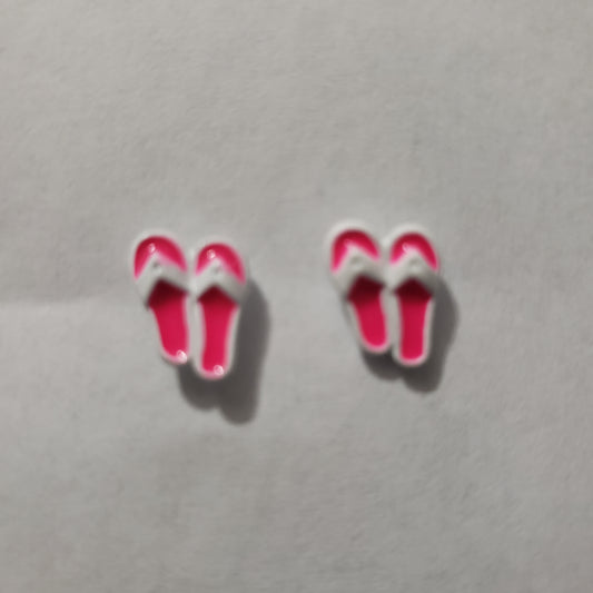 Kid's pink flip flop earrings