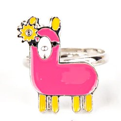 Kid's pink llama ring