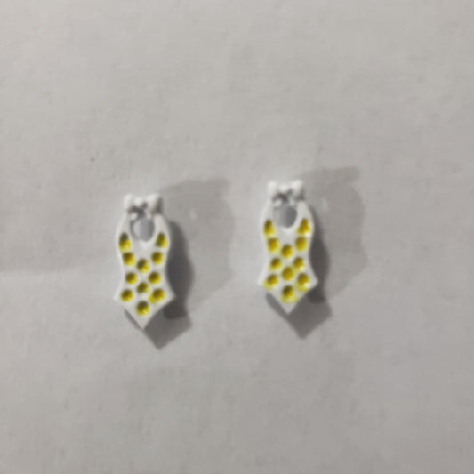 Kid's yellow one piece swimsuit earrings