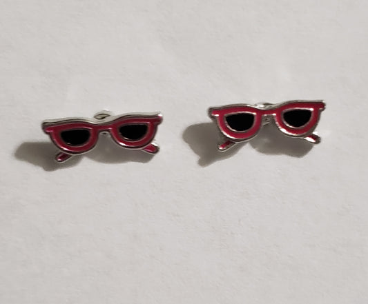 Kid's pink glasses earrings