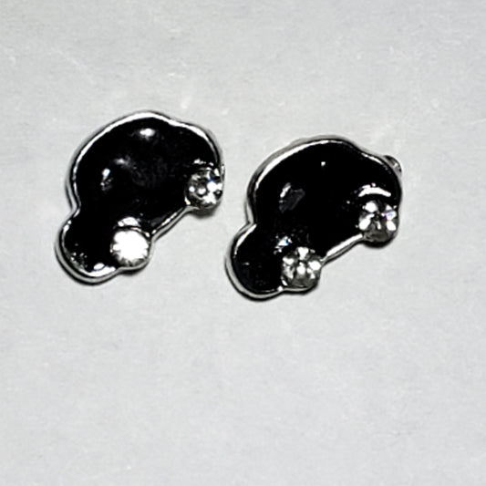 Kid's black car earrings