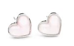 Kid's pink glittery heart earrings