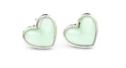 Kid's glittery green heart earrings
