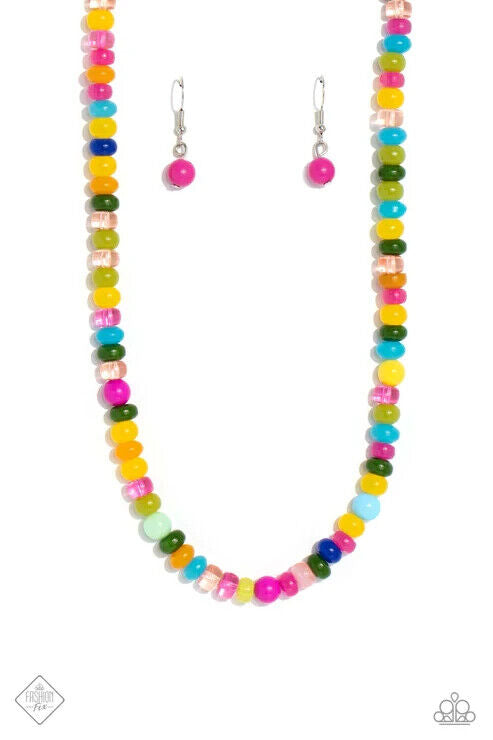 Women's multi colored bead necklace