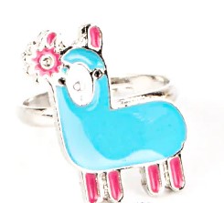 Kid's blue llama ring
