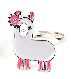 Kid's gray llama ring