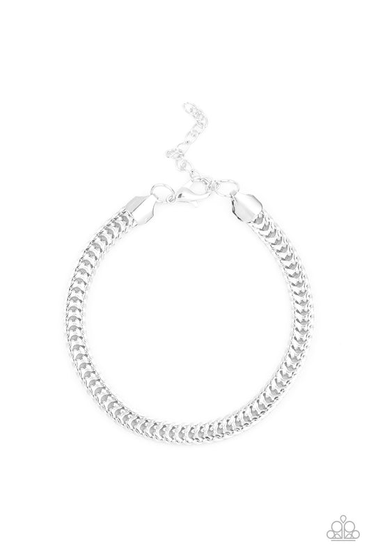 Brushed in a high-sheen finish, a dramatic row of silver flat franco chain links around the wrist for a casual shine. Features an adjustable clasp closure.  Sold as one individual bracelet.