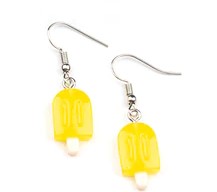 Kid's yellow popsickle earrings