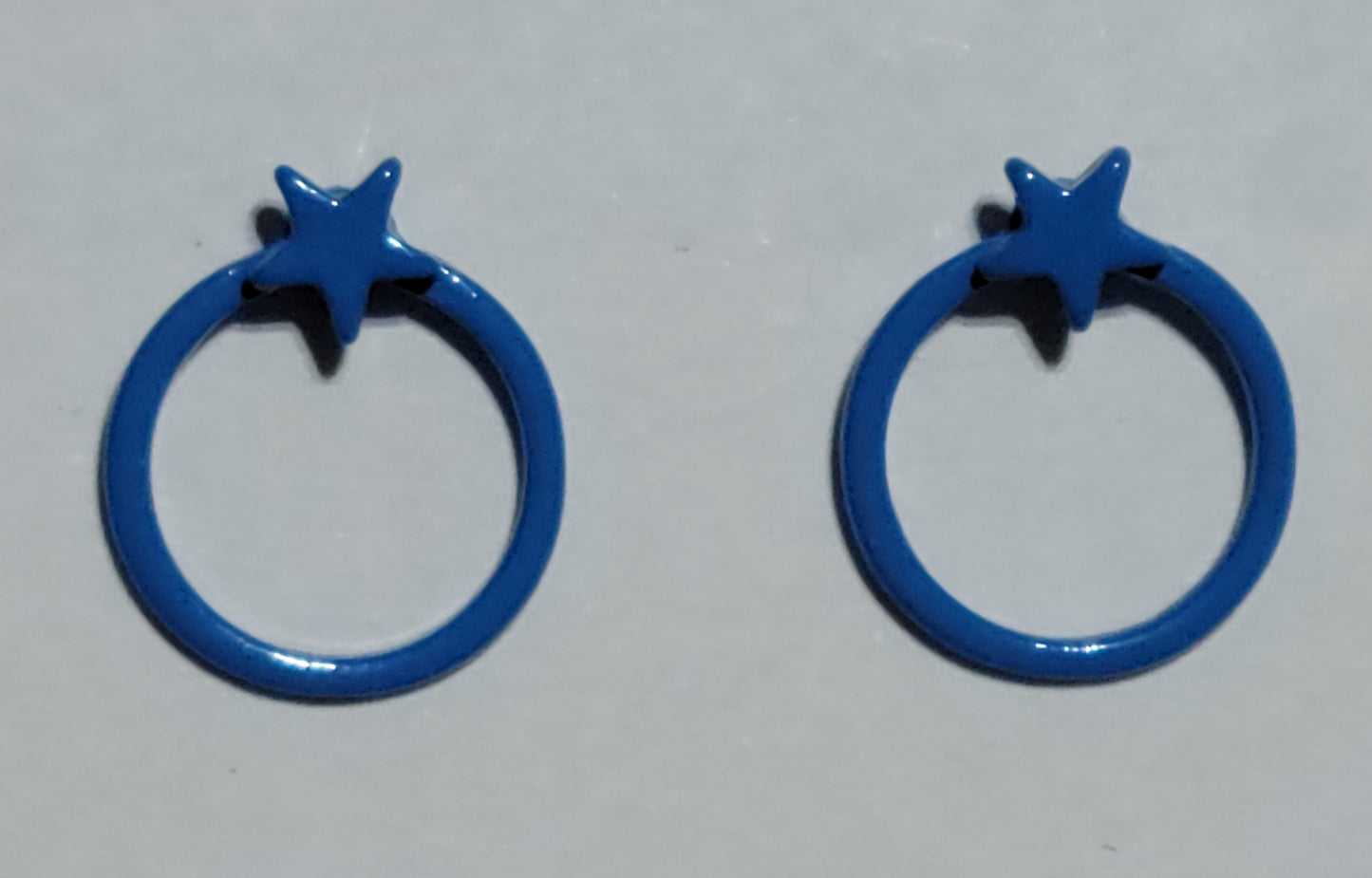 Kid's blue circle with star earrings